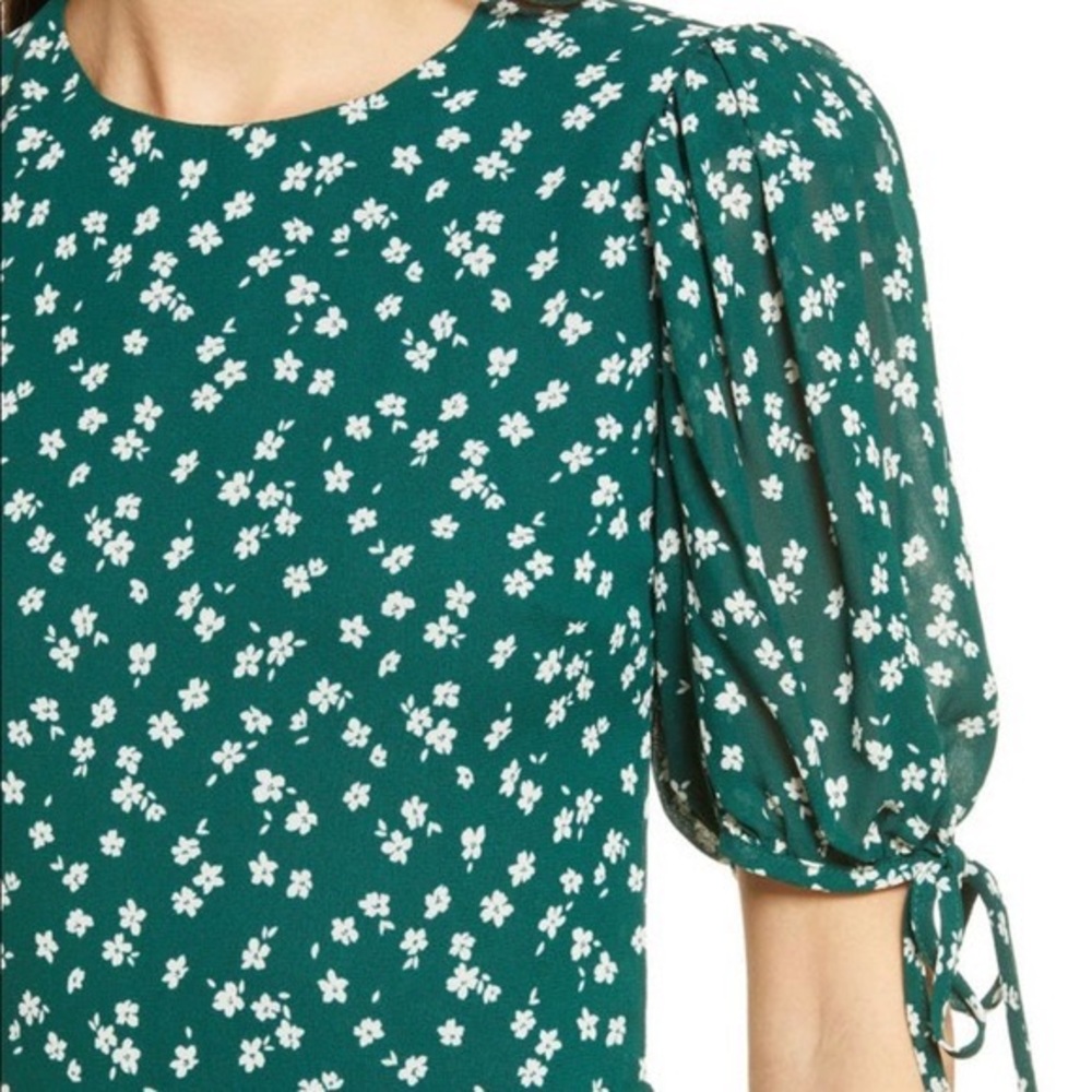 Reformation Oakley Midi Dress Green and White Floral Short Sleeve Small - Picture 4 of 14